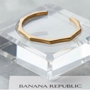 Banana Republic Hexagon Brushed Geo Cuff Bracelet NWT 45